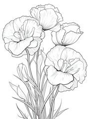 Fototapeta premium Lisianthus flower Coloring book page