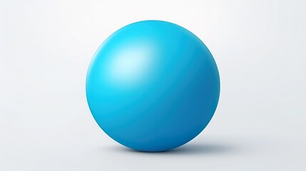 Blue glossy ball illustration isolated on white background with cold colors samples.