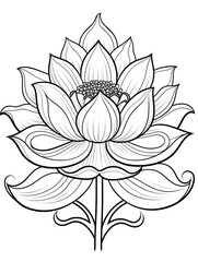 Lotus Flower Coloring book page 