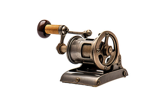 Isolated Hand-Crank Sharpener on a transparent background