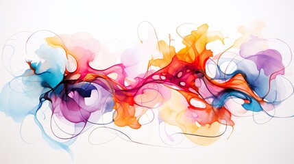 Watercolor colorful stripes. On a transparent background