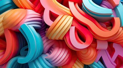 This is a multicolored text letter design stacked against a light yellow background, typography design, risograph aesthetic effect artwork