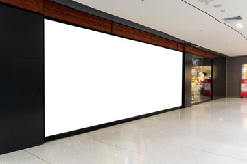 Shop billboard Mockup on Store front in Shopping Mall - 680991400