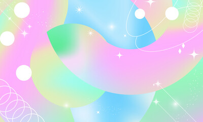 Modern and Trendy Pastel Background with copy space. Liquid pastel gradient template with stars and wave design. Editable Vector Illustration. EPS 10 File.
