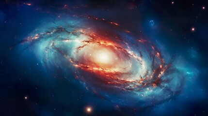 Spiral Galaxy in deep space, dreamy harmony energy cosmos