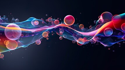 Bubbled abstract vector fluid particle flow nano metamorphosis glow - obrazy, fototapety, plakaty