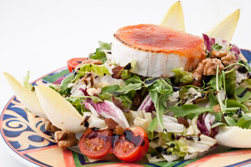 Ensalada templada con queso de cabra
