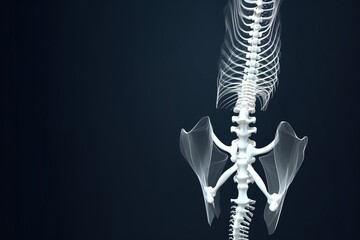 Spinal bones, vertebra low poly wireframe landing page template, Generative AI - obrazy, fototapety, plakaty