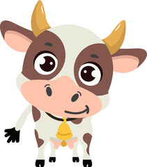 cute cow cartoon animal vector