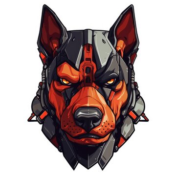 A Brave Canine Warrior with a Protective Helmet on Its Head