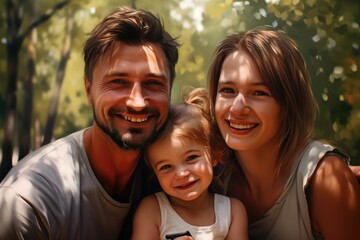 Fototapeta premium Family Portrait: A Joyful Moment Captured Forever