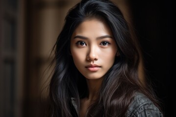 Naklejka premium Portrait of a beautiful young Vietnamese girl