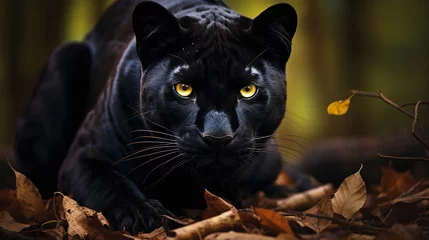 Foto auf Alu-Dibond A sleek black panther with a majestic presence © Rohit