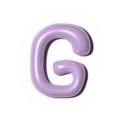 3D alphabet letter resembling a playful balloon. For adding a touch of childlike wonder to school projects, children's books, birthday party invitations, cartoon-themed designs.	