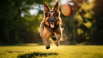 A Majestic German Shepherd Captured in an Action Pet Photography