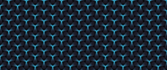 Black and blue hexagon design, Pyramid 3D pattern background. Abstract geometric texture collection design. Vector illustration, 3D polygon shapes background