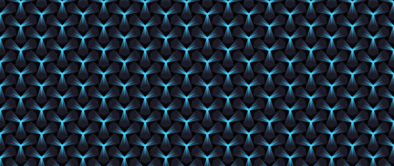Black and blue hexagon design, Pyramid 3D pattern background. Abstract geometric texture collection design. Vector illustration, 3D polygon shapes background