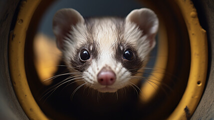A Curious Ferret Captured in a Documentary-Style Pet Photography
