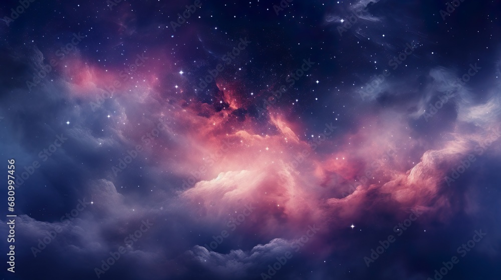 Canvas Prints purple and blue space background with a light trail in the middle abstract