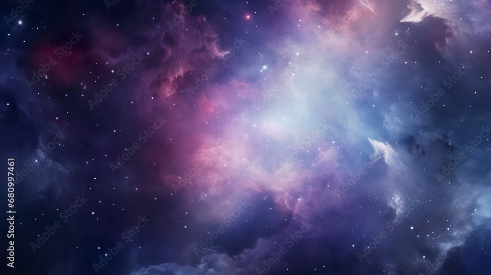 Canvas Prints purple and blue space background with a light trail in the middle abstract