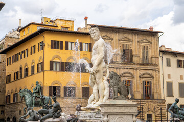 Florence Tuscany Italy  , October 29 2023 Piazza della Signoria