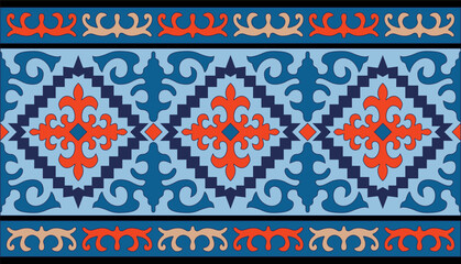 Kazakh nomadic tribes on background