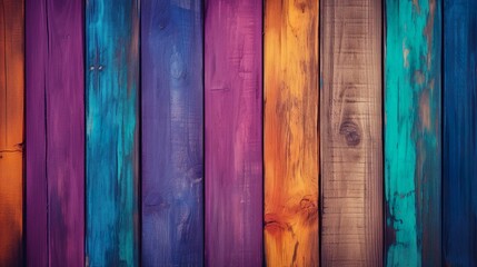 Seamless multi-colored wood textured boards pattern
