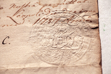 Obraz premium A close-up of a handwritten document, likely from the 18th century, granting permission to a man to study at a Catholic college.