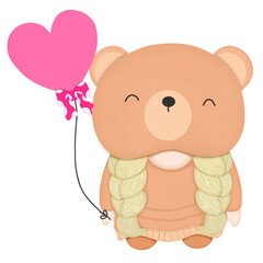 Gnomes wearing bear costumes in the Valentine's Day theme.