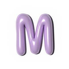 3D alphabet letter resembling a playful balloon. For adding a touch of childlike wonder to school projects, children's books, birthday party invitations, cartoon-themed designs.