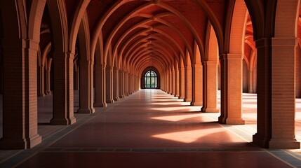 Naklejka premium corridor with numerous arcs antique