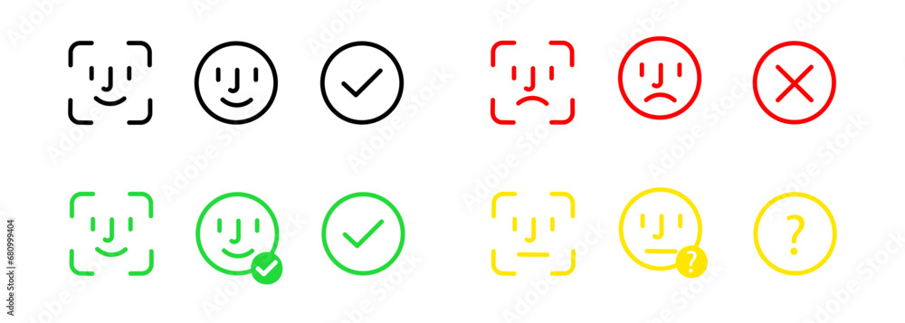 Poster face id vector icon state scan vector eps10