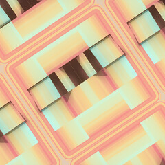 Close-up of a wall with a symmetrical pattern on it. Modern concept illustration background. 3d rendering