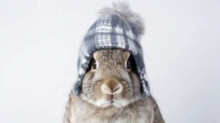 Rabbit wearing a hat,  mountain hare