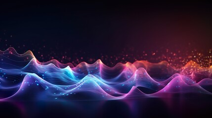 Abstract blue digital technology background of dots and lines. Concept for neural network, cybersecurity, data stream, database, supercomputer, cloud computing.