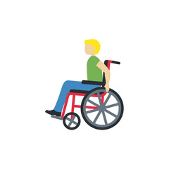  Man in Manual Wheelchair: Medium-Light Skin Tone