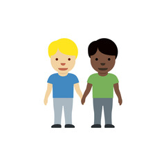 Men Holding Hands: Medium-Light Skin Tone, Dark Skin Tone