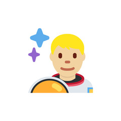 Man Astronaut: Medium-Light Skin Tone