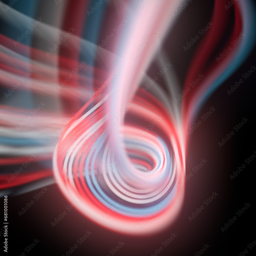 Leinwandbilder colorful abstract design using a combination of blue, red and white stripes. 3d rendering digital il
