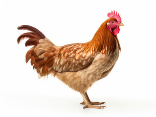 Fototapeta premium Chicken Studio Shot Isolated on Clear White Background, Generative AI