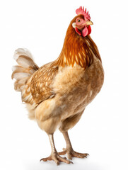 Chicken Studio Shot Isolated on Clear White Background, Generative AI