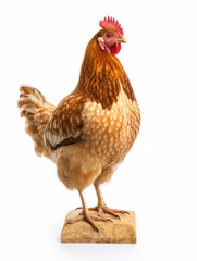 Fototapeta premium Chicken Studio Shot Isolated on Clear White Background, Generative AI