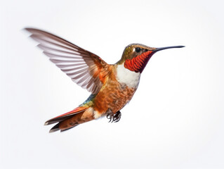Hummingbird Studio Shot Isolated on Clear White Background, Generative AI