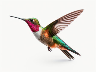 Hummingbird Studio Shot Isolated on Clear White Background, Generative AI