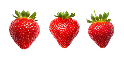 top view Strawberry isolated on white background