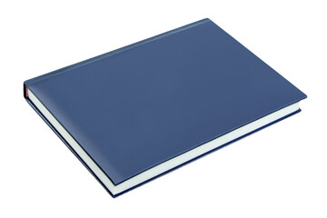 Blaues Buch für Notizen und Hintergrund transparent PNG cut out
