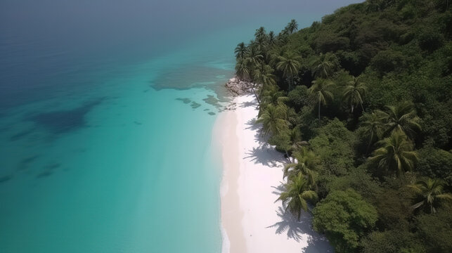 Lush tropical Caribbean Coast of Limon in Costa Rica - aerial views of Cocles, Punta Uva - Generative AI