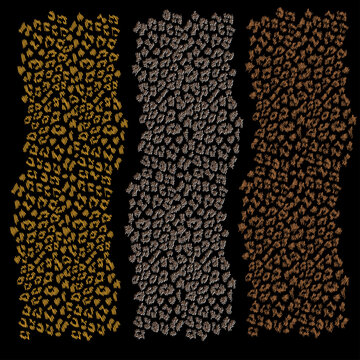 Set of leopard skin backgrounds