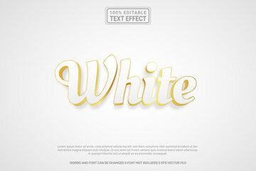 Editable text effect White 3d cartoon template style modren premium vector