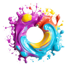 Colorful Liquid swirl whirlpool isolated on transparent background